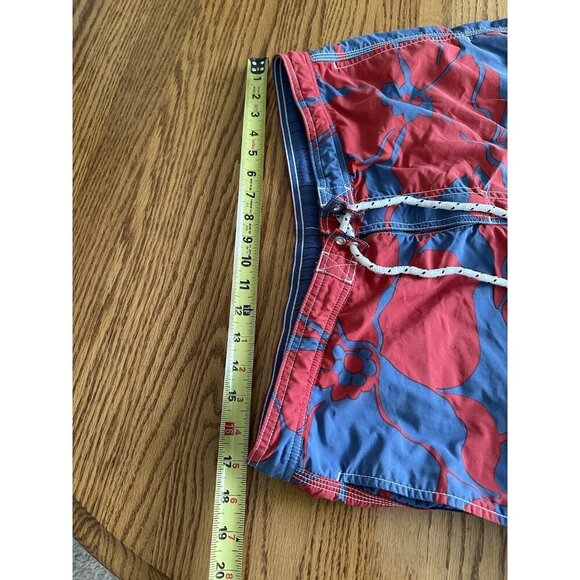 Land’s End Cargo Swim Floral Shorts Men's M Blue  Hawaiian Trunks Board - Picture 7 of 11